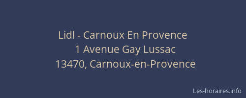 Lidl - Carnoux En Provence