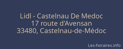Lidl - Castelnau De Medoc