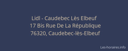 Lidl - Caudebec Lès Elbeuf
