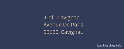Lidl - Cavignac