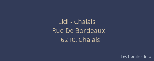 Lidl - Chalais