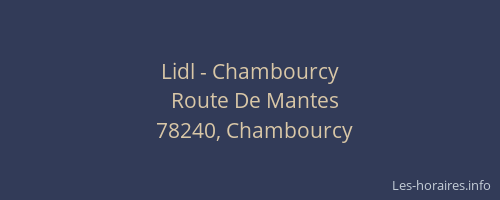 Lidl - Chambourcy