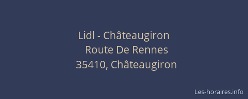 Lidl - Châteaugiron