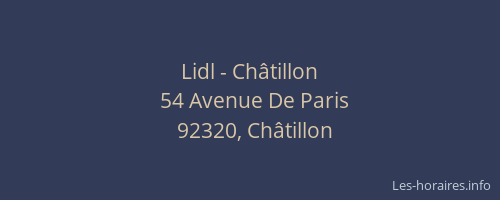 Lidl - Châtillon