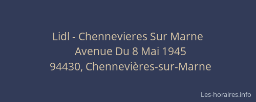 Lidl - Chennevieres Sur Marne