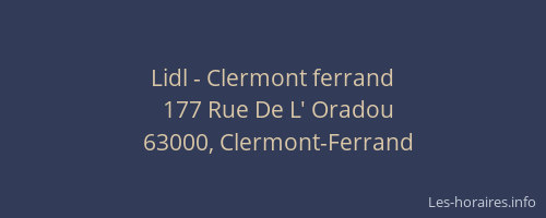 Lidl - Clermont ferrand