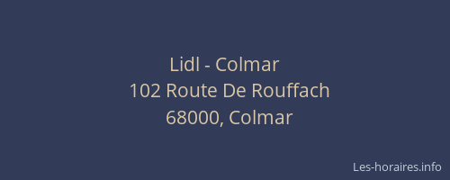 Lidl - Colmar