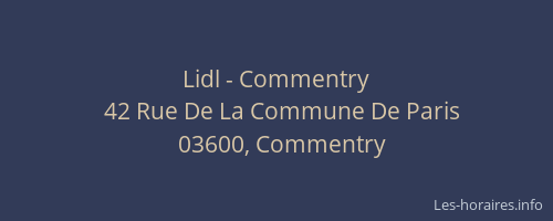 Lidl - Commentry
