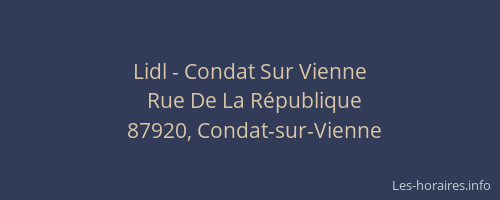 Lidl - Condat Sur Vienne