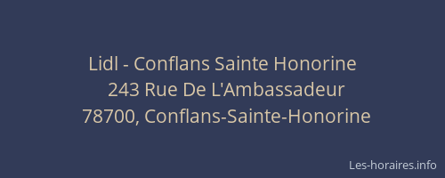 Lidl - Conflans Sainte Honorine