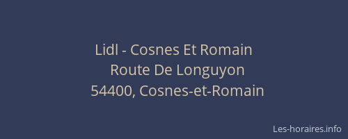 Lidl - Cosnes Et Romain
