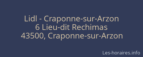 Lidl - Craponne-sur-Arzon