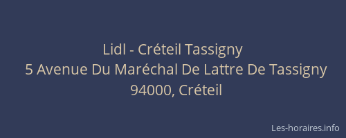 Lidl - Cr&eacute;teil Tassigny