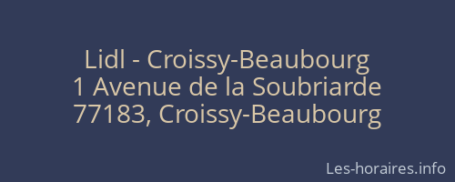 Lidl - Croissy-Beaubourg