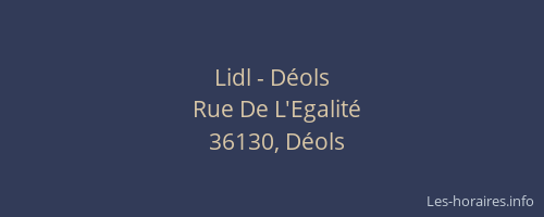 Lidl - D&eacute;ols
