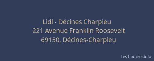 Lidl - Décines Charpieu
