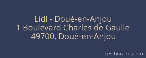 Lidl - Doué-en-Anjou