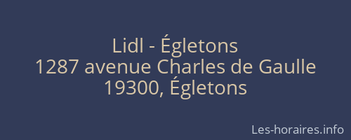 Lidl - Égletons