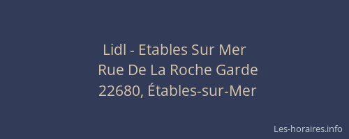 Lidl - Etables Sur Mer