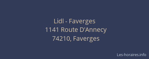 Lidl - Faverges