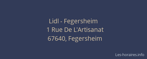 Lidl - Fegersheim