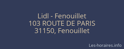 Lidl - Fenouillet