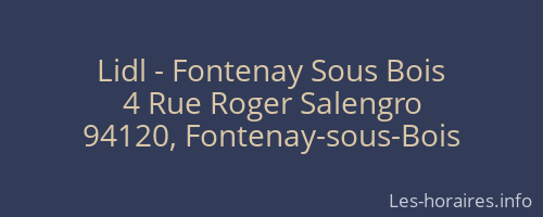 Lidl - Fontenay Sous Bois