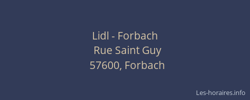 Lidl - Forbach