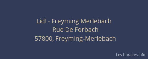 Lidl - Freyming Merlebach