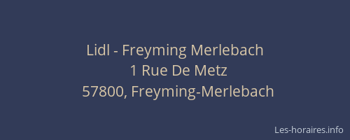 Lidl - Freyming Merlebach