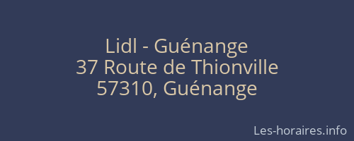 Lidl - Guénange