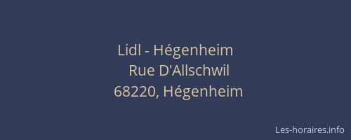 Lidl - Hégenheim