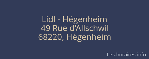 Lidl - Hégenheim