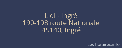 Lidl - Ingré