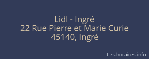 Lidl - Ingré