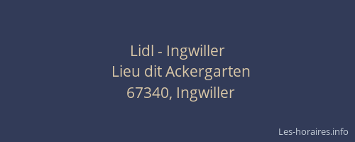 Lidl - Ingwiller