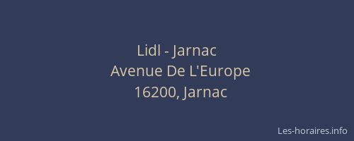 Lidl - Jarnac