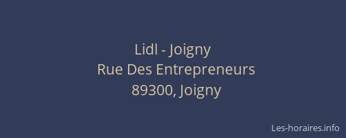 Lidl - Joigny