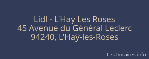 Lidl - L'Hay Les Roses