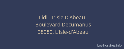 Lidl - L'Isle D'Abeau