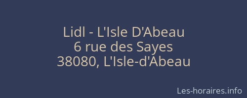 Lidl - L'Isle D'Abeau