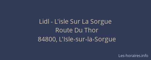 Lidl - L'isle Sur La Sorgue