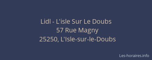 Lidl - L'isle Sur Le Doubs