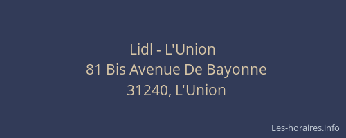 Lidl - L'Union