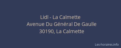 Lidl - La Calmette