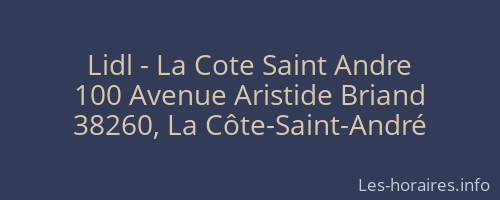 Lidl - La Cote Saint Andre