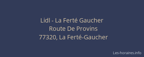 Lidl - La Ferté Gaucher