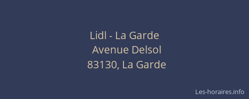 Lidl - La Garde