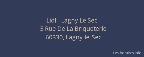 Lidl - Lagny Le Sec