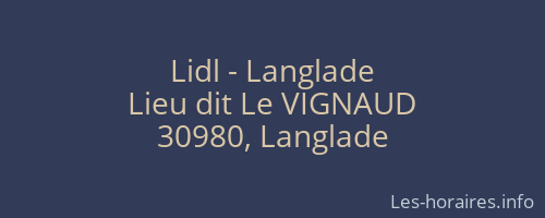Lidl - Langlade